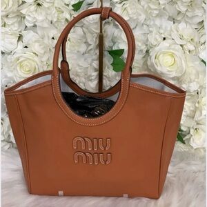 Miu Miu Tan Tote Bag